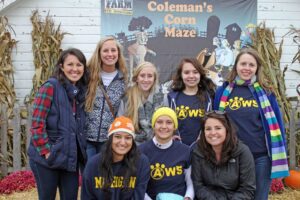 PAWS volunteers at the AAAH "Corn Dog" Maze charity event