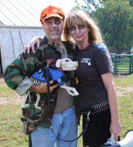 Hospital Director David Caddell (L) and Stiggy's Dogs founder Jennifer Petre (R) at the 2015 Zombie Charity Event